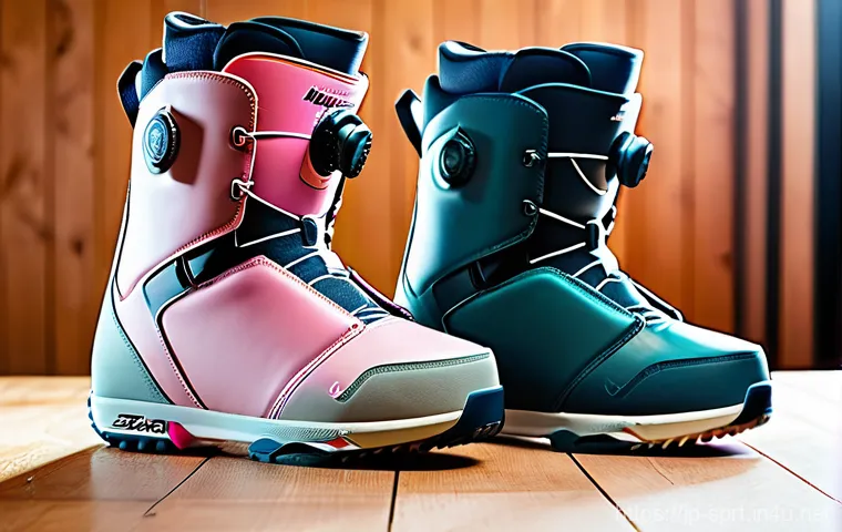 스노우보드 부츠 브랜드 추천 - **Prompt:** A dynamic, wide-angle shot of a male snowboarder in mid-carve on a pristine, snow-covere...